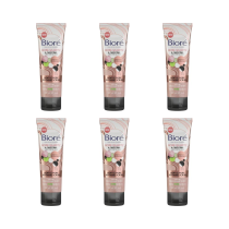 Biore Rose Quartz and Charcoal Face Scrub for Oily Skin 110 ml - Pack of 6