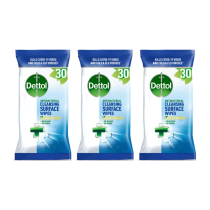 Dettol Antibacterial Surface Wipes 30 Large Wipes - Pack of 3