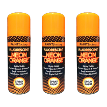 Paint Factory Neon Orange Spray Paint 200ml - Pack of 3