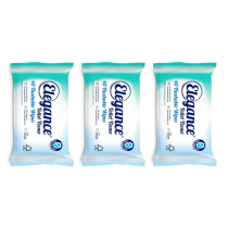Elegance Flushable Wipes with Aloe Vera Fine to Flush pack of 40 wipes
