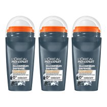 L'Oreal Men Expert Magnesium Defence Roll-On 50ml - Pack of 3