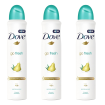Dove Go Pear and Aloe Vera Scent Deodorant Spray 250ml - Pack of 3