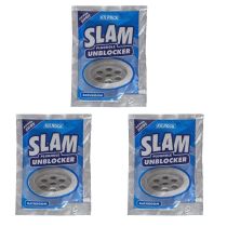 Kilrock Slam Bathroom Plughole Unblocker Sachet 80gm x 3