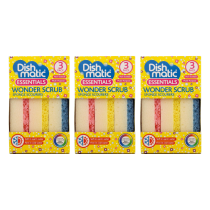 Dishmatic Wonder Scrub Non-Scratch Dual Action Sponge Scourers 3 Pack - Pack of 3