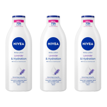 Nivea Lavender Body Lotion Moisturising Skincare Lotion 400ml - Pack of 3