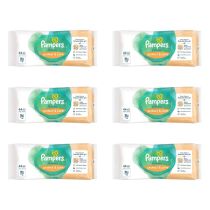 Pampers Harmonie Protect and Care Baby Wipes 44s pack on a clean nursery shelf
