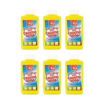 Essential Power Drain Cleaner With Caustic Soda 500g tub on a utility room shelf
