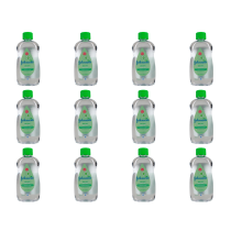Johnson's Baby Aloe Vera Oil 300ml bottle on a clean nursery shelf
