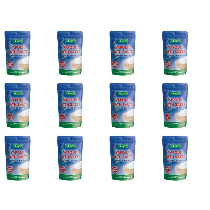 Nuage® Vapour Bath Salts Soothing Relaxing Menthol & Eucalyptus 450g - Pack of 12