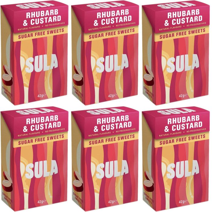 Sula Rhubarb and Custard Sweets 42 g - Pack of 6