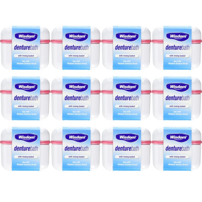 Wisdom Dentures Bath Bowl Holder White With Rising Basket - Pack of 12