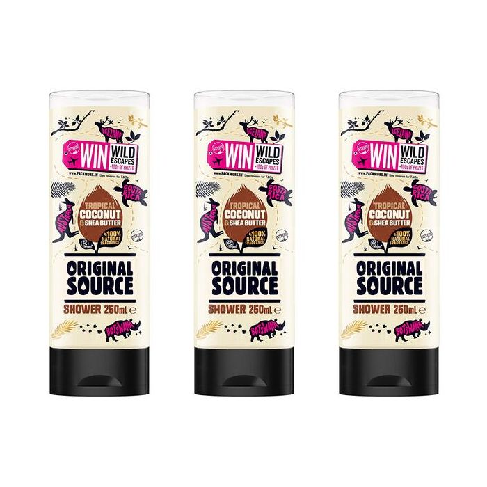 Original Source Shower Gel Coconut & Shea Butter 250ml - Pack of 3