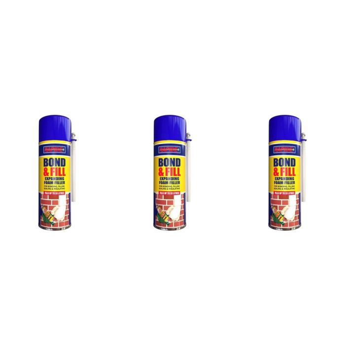 Rapide Bond & Fill Expanding Foam Filler 500ml - Pack of 3