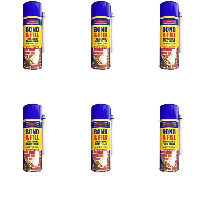 Rapide Bond & Fill Expanding Foam Filler 500ml - Pack of 6