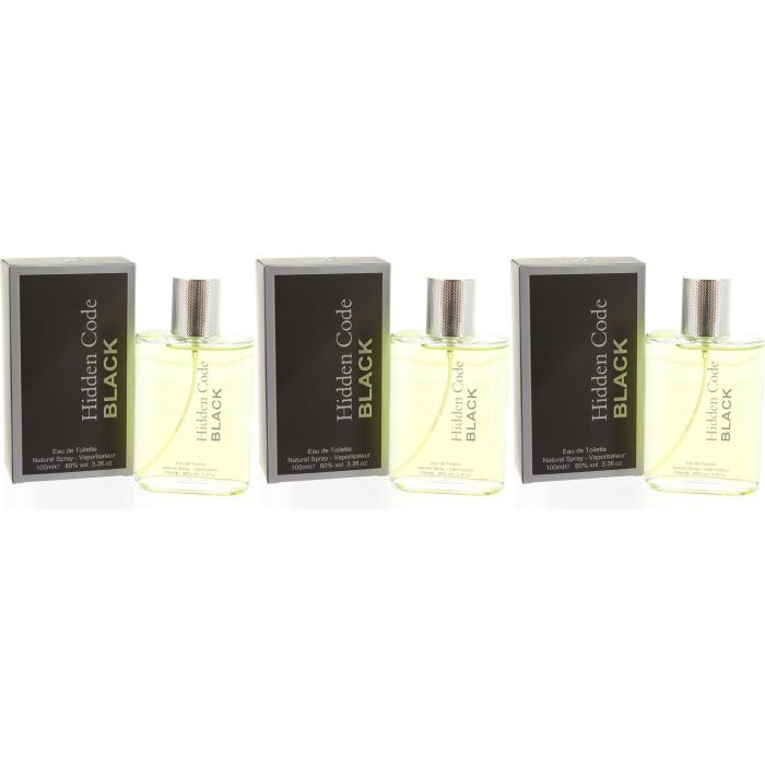 Hidden Code Eau De Toilette Black 100ml - Pack of 3