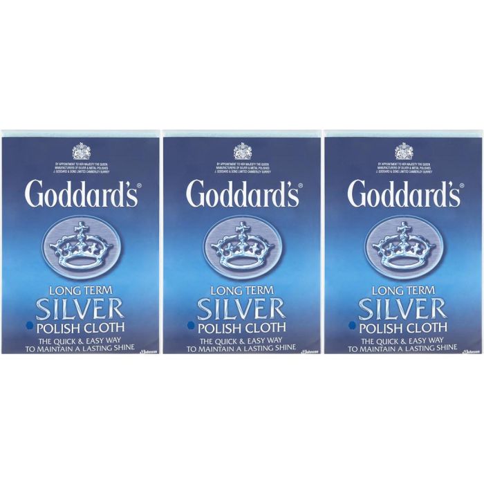 Goddards Long Term Silver Polish Cloth - Pack of 3
