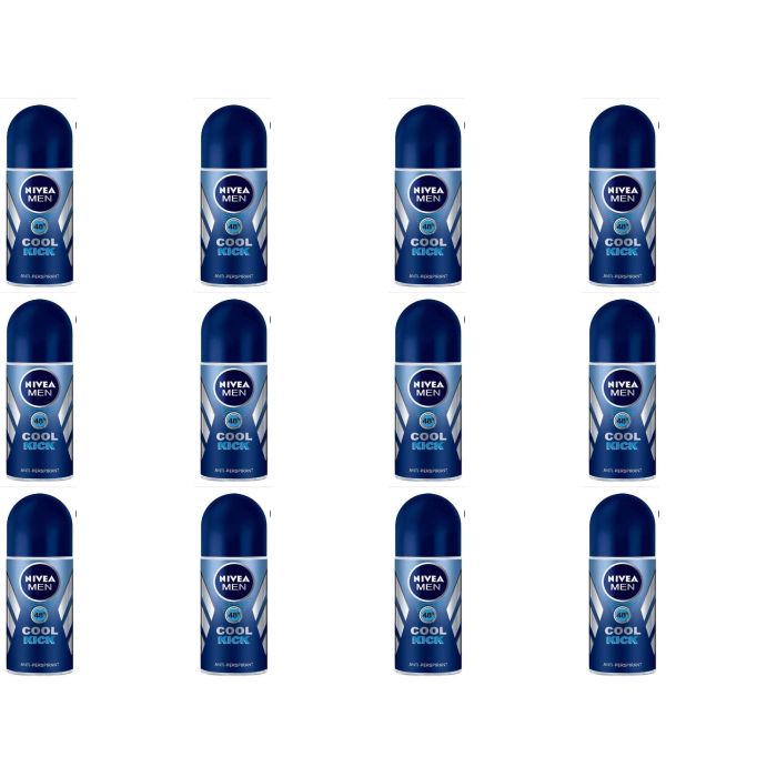 Nivea Men Cool Kick Deodorant Roll On 50ml - Pack of 12