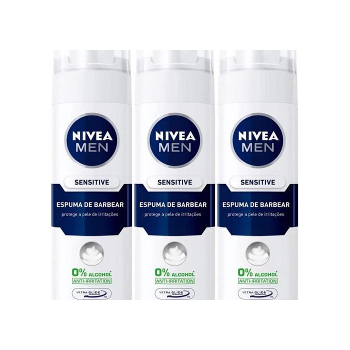 Nivea Men Sensitive Shave Foam Ultra Glide 200ml - Pack of 3