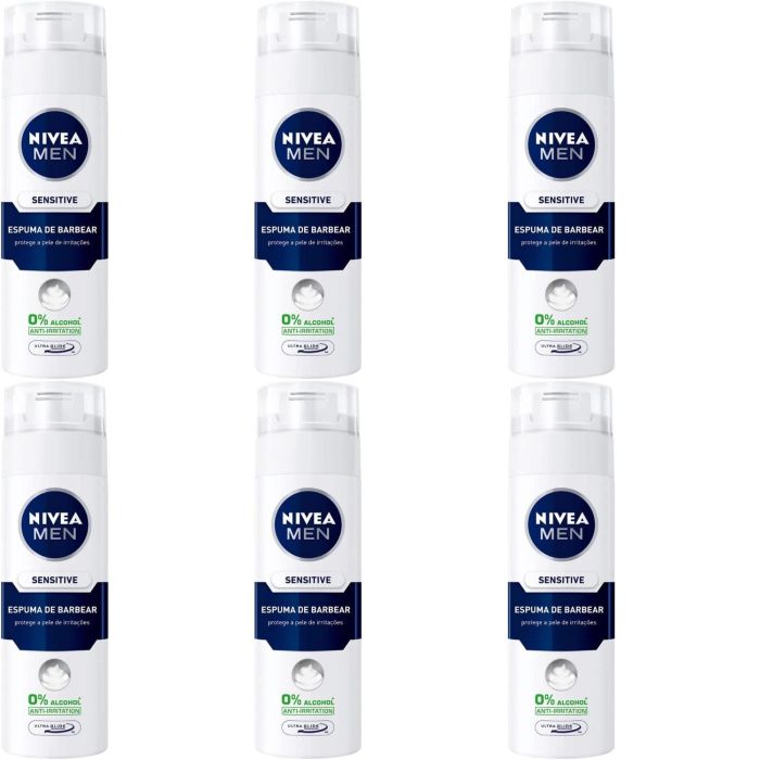 Nivea Men Sensitive Shave Foam Ultra Glide 200ml - Pack of 6