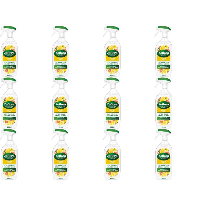 Zoflora Disinfectant Cleaner Spray Lemon Zing 800ml - Pack of 12