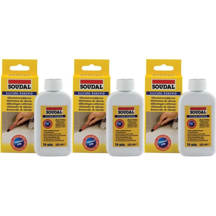 Soudal Silicone Remover White 100ml - Pack of 3