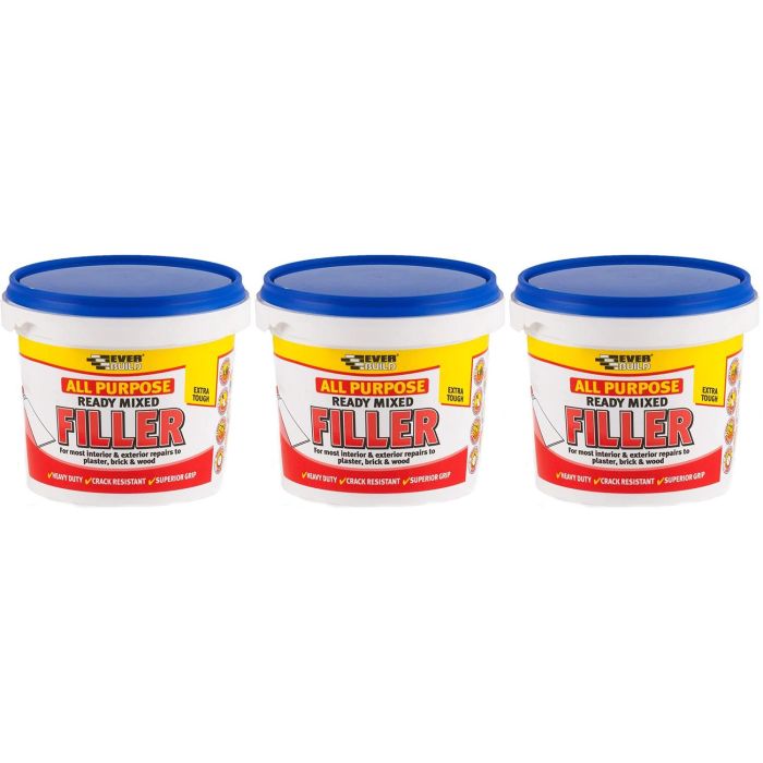 Everbuild Ready Mixed Filler All Purpose White 1kg - Pack of 3