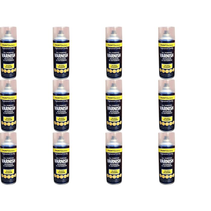Paint Factory Varnish Interior & exterior All Purpose Gloss Clear 400ml - Pack of 12