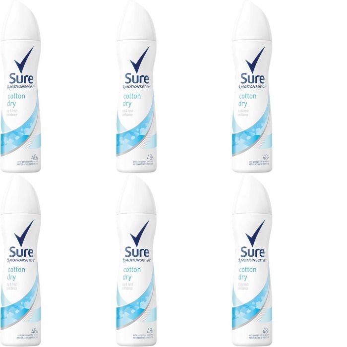 Sure Motion Sense Women Cotton Dry Deodorant 150ml - Pack of 6