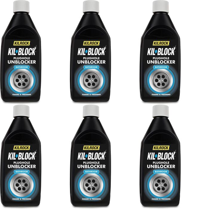 Kilrock Kil-Block Bathroom Plughole Unblocked 500ml - Pack of 6