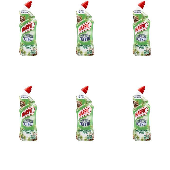 Harpic Active Fresh Toilet Cleaning Gel Mountain Pine 750ml - Pack of 6