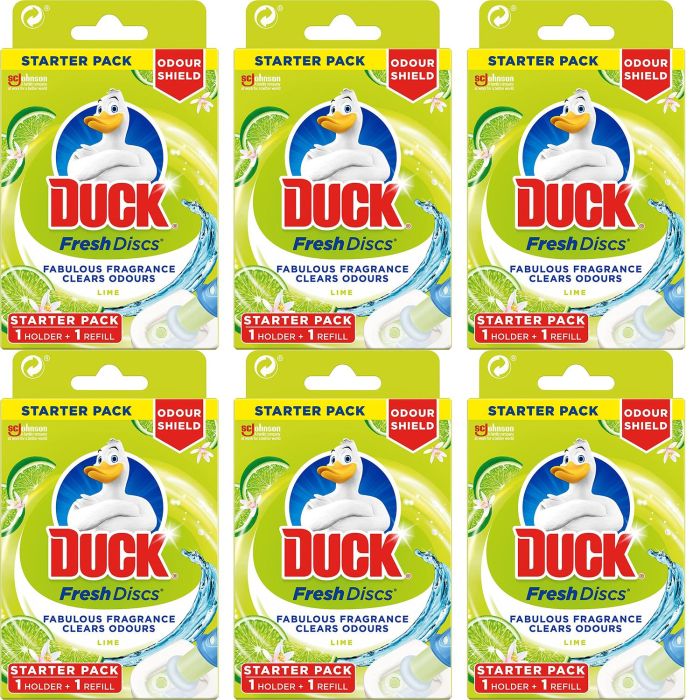 Toilet Duck Fresh Disc Clear Odours Gel Lime 36ml - Pack of 6