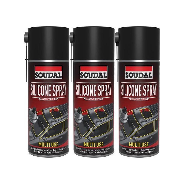Soudal Multiuse Silicone Spray 400ml - Pack of 3