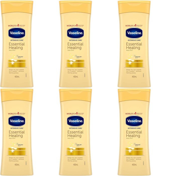 Vaseline Intensive Care Essential Healing Body Lotion Moisture 400ml - Pack of 6