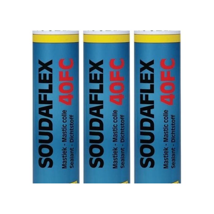 Soudal Soudaflex 40FC Polyurethane Sealant Grey 310ml - Pack of 3