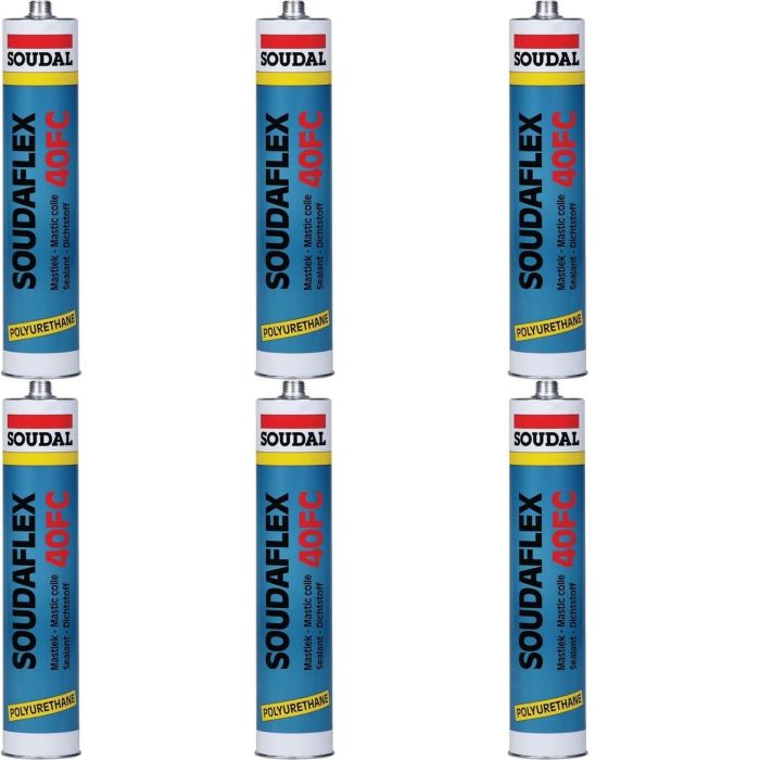 Soudal Soudaflex 40FC Polyurethane Sealant Grey 310ml - Pack of 6