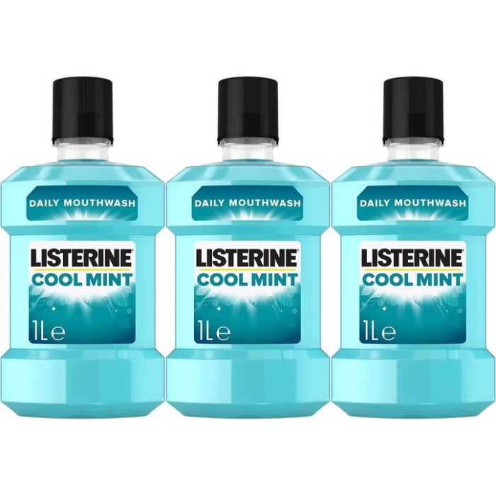 Listerine Cool Mint Mouthwash 1 Litre - Pack of 3