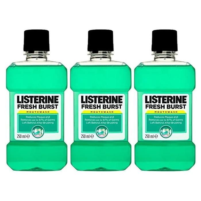Listerine Fresh Burst Mouthwash 250ml - Pack of 3