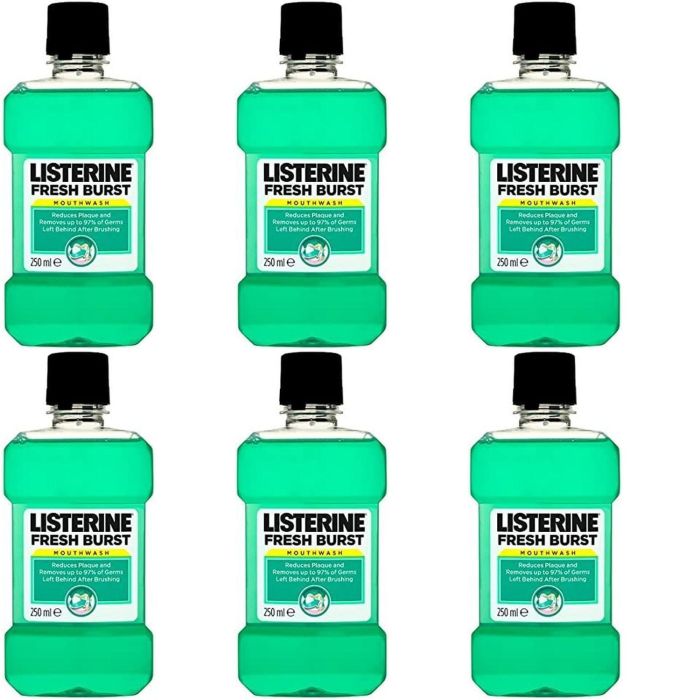 Listerine Fresh Burst Mouthwash 250ml - Pack of 6