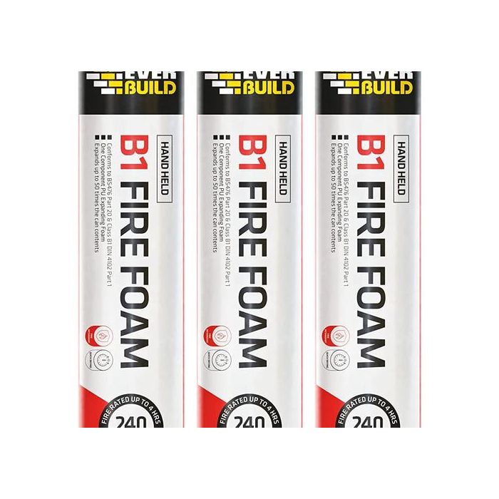 Everbuild B1 Hand Held Expanding Fire Rated Foam Pink 750ml - Pack of 3