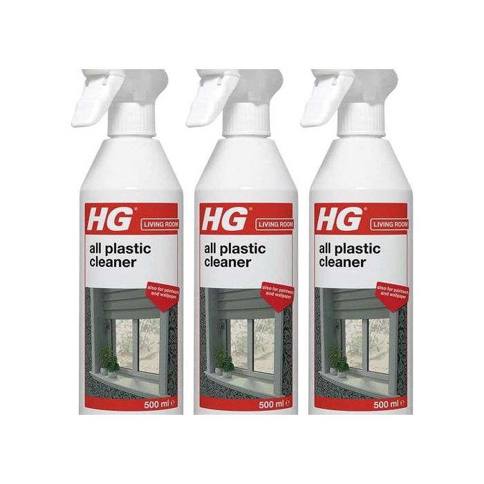 HG All Plastic Cleaner Multi-Use Spray 500ml - Pack of 3