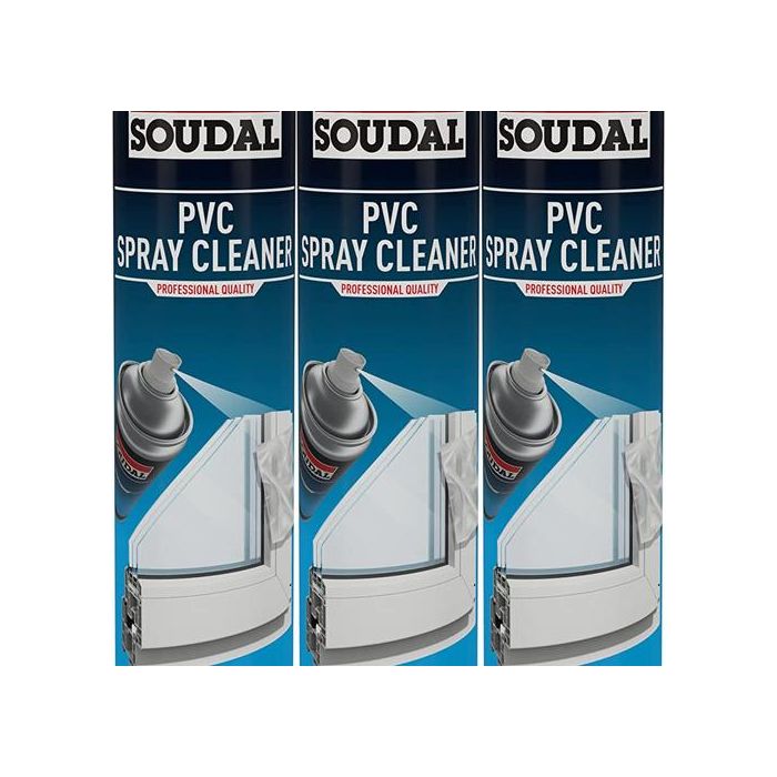 Soudal PVC Spray Cleaner 750ml - Pack of 3