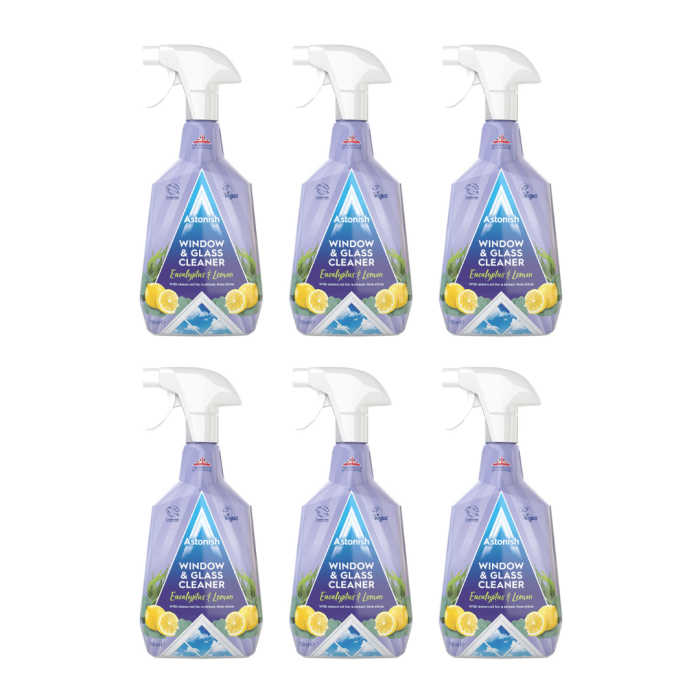 Astonish Window & Glass Cleaner Eucalyptus & Lemon 750ml - Pack of 6