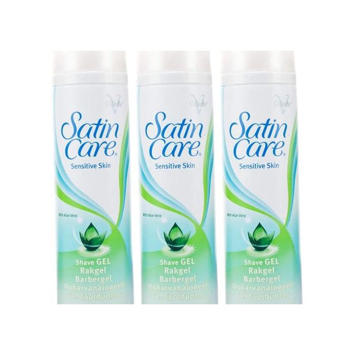 Gillette Satin Care Sensitive Skin Shaving Gel 200ml - Pack of 3