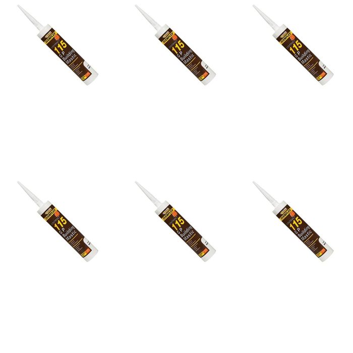 Everbuild Everflex 115 Contract GP Building Mastic White 285 ml - Pack of 6