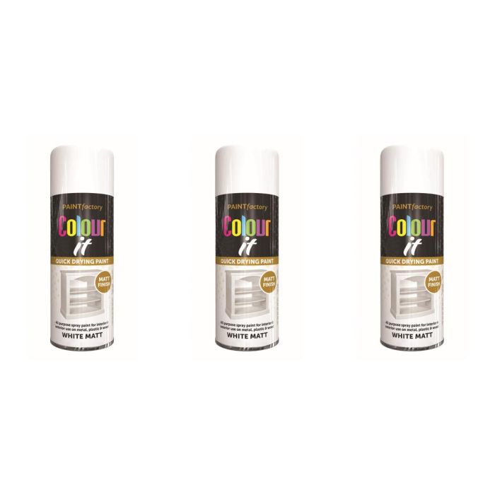 Paint Factory All Purpose White MATT 400ml - Pack of 3