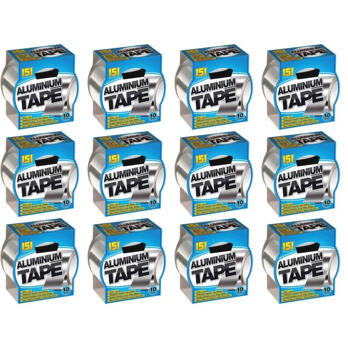 Silver Aluminium Tape 48mm X 10 Metres - Pack of 12