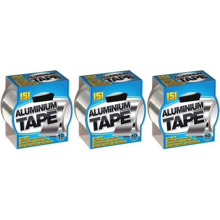 Silver Aluminium Tape 48mm X 10 Metres - Pack of 3