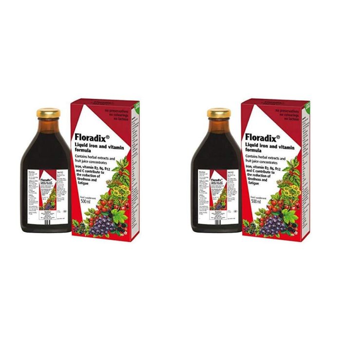 Floradix Floravital Liquid Iron & Vitamin Formula 500ml - Pack of 2