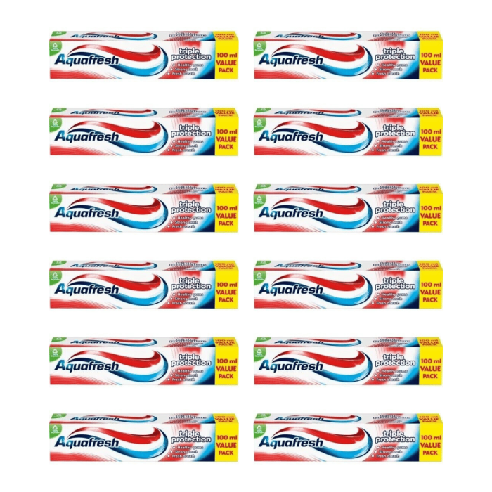 Aquafresh Triple Protection Toothpaste 100ml - Pack of 12