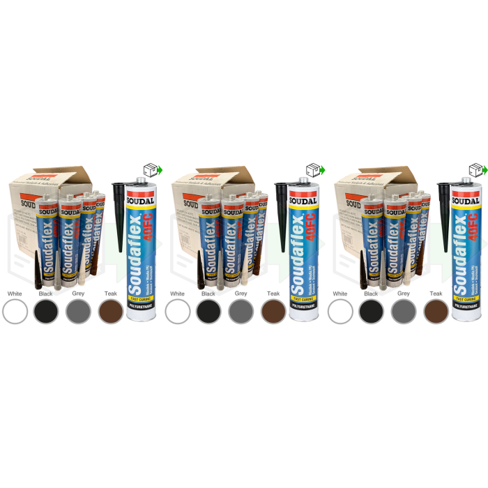 Soudal Soudaflex 40 FC Polyurethane Sealant/Adhesive White 310ml - Pack of 3